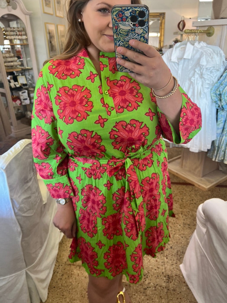 Baroque Tile Pink Dress