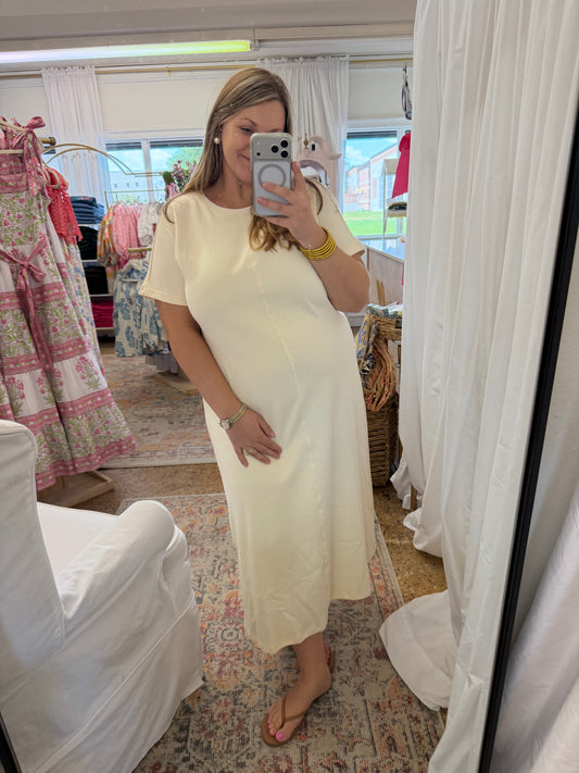 Cream Knit Maxi Dress