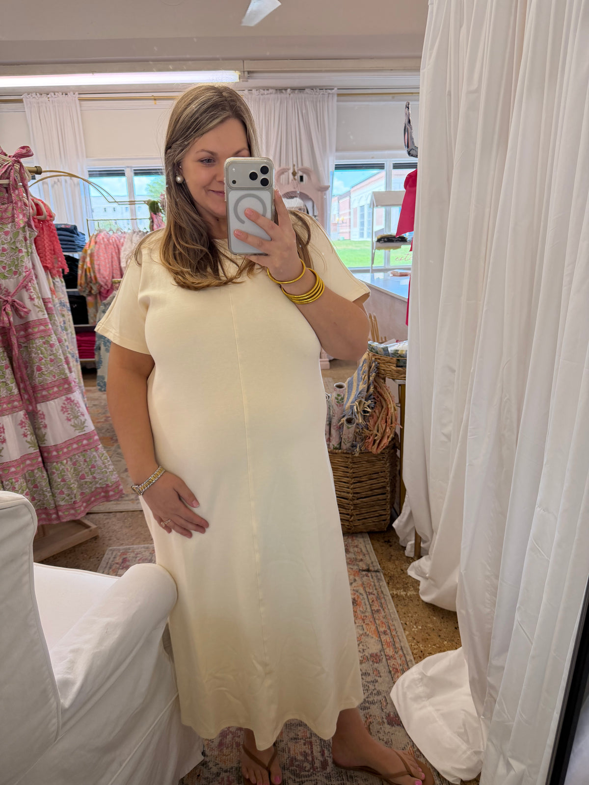 Cream Knit Maxi Dress