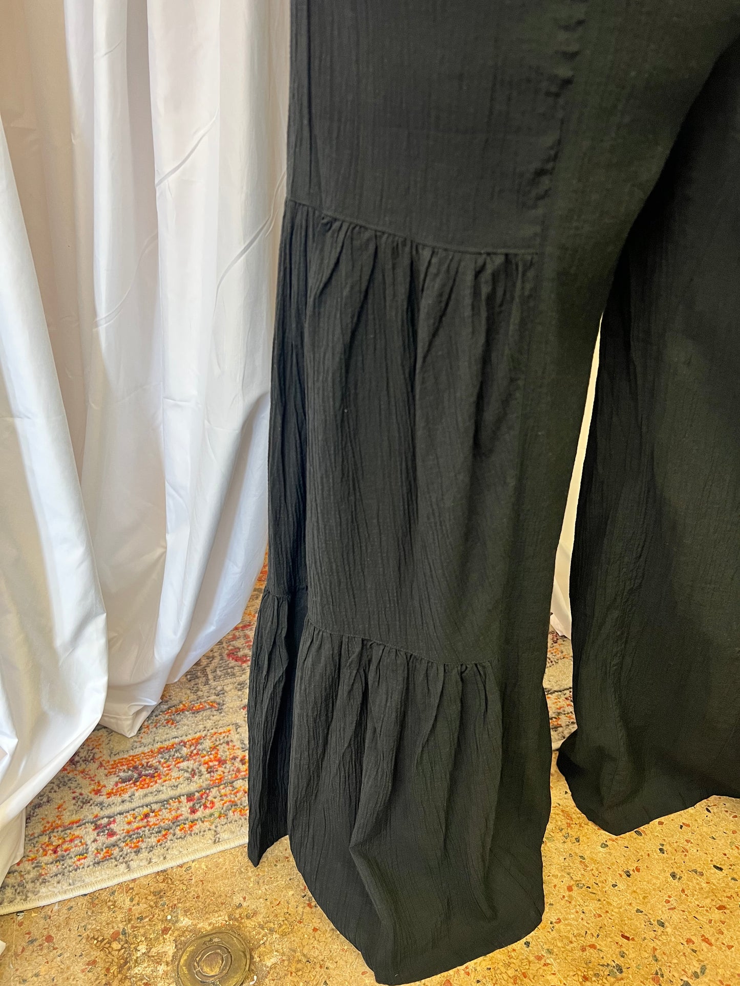 Woven Tiered Palazzo Pants