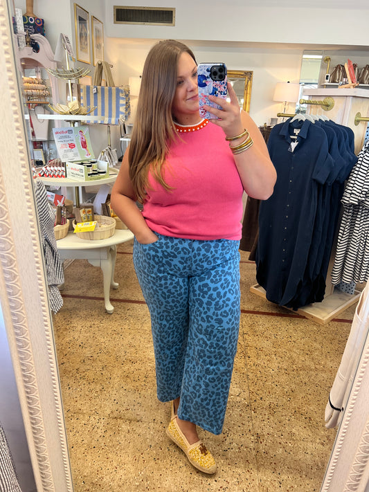 Royal Blue Leopard Jeans