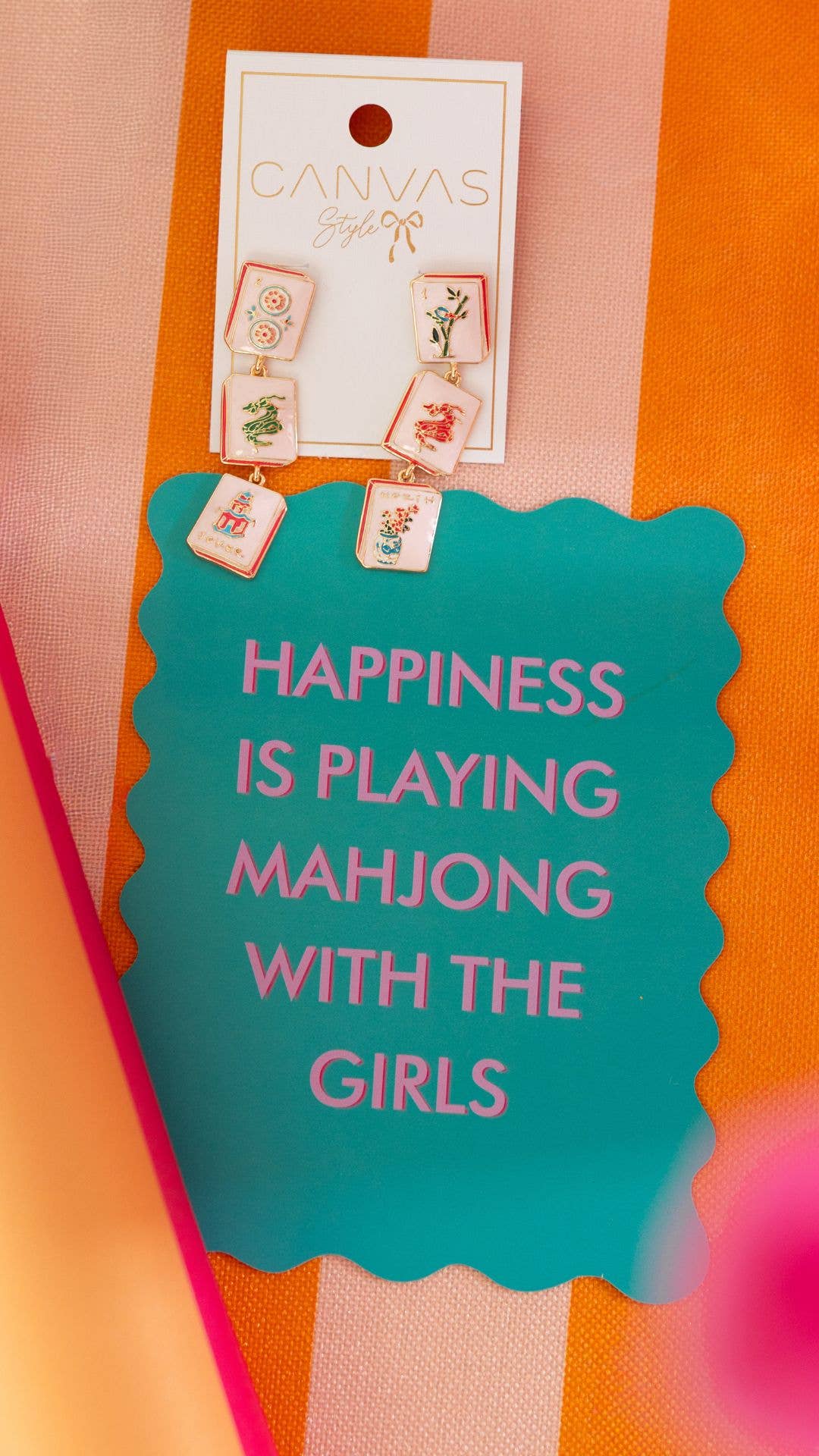 Mahjong Tile Earrings