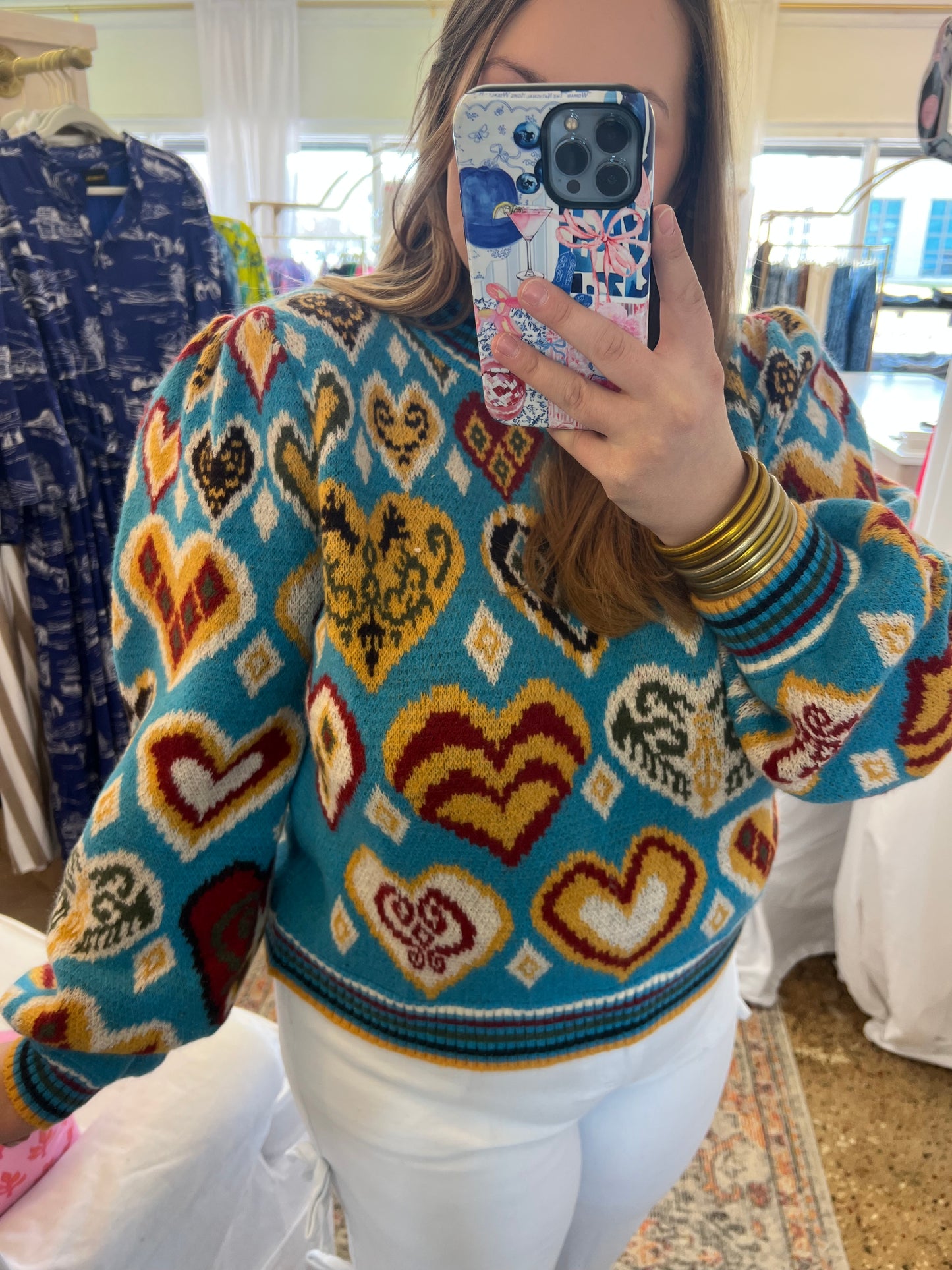 Blue Heart Short Sweater
