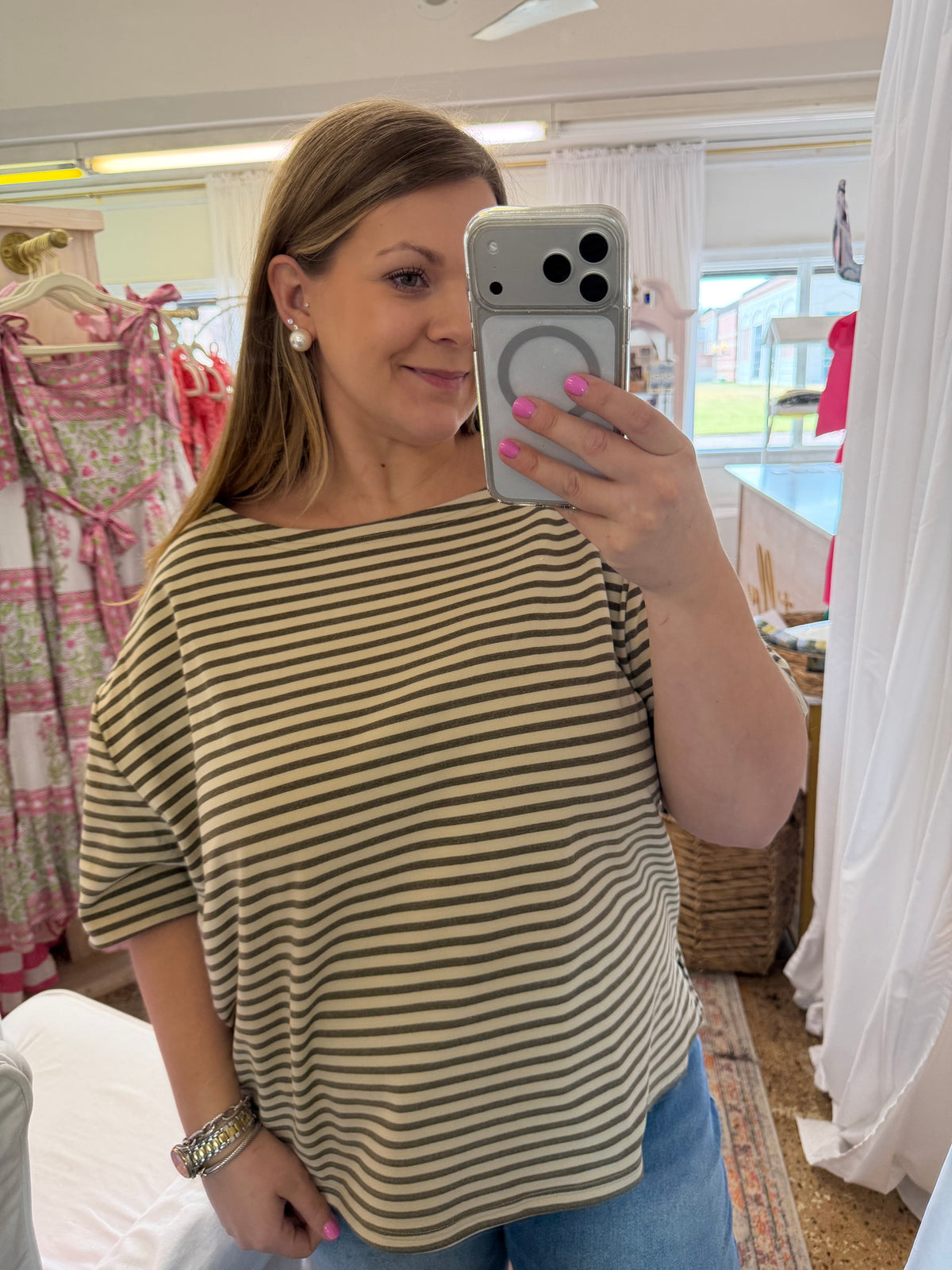 Striped Off Shoulder Top