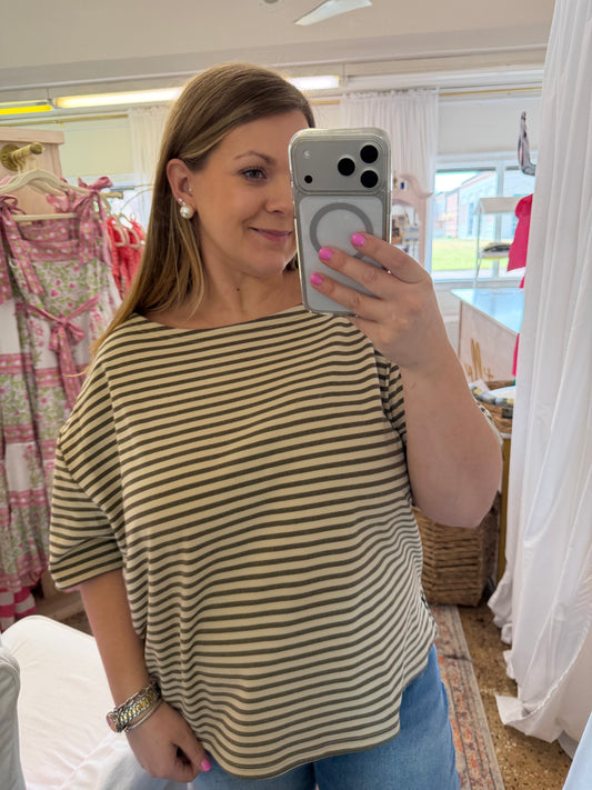 Striped Off Shoulder Top