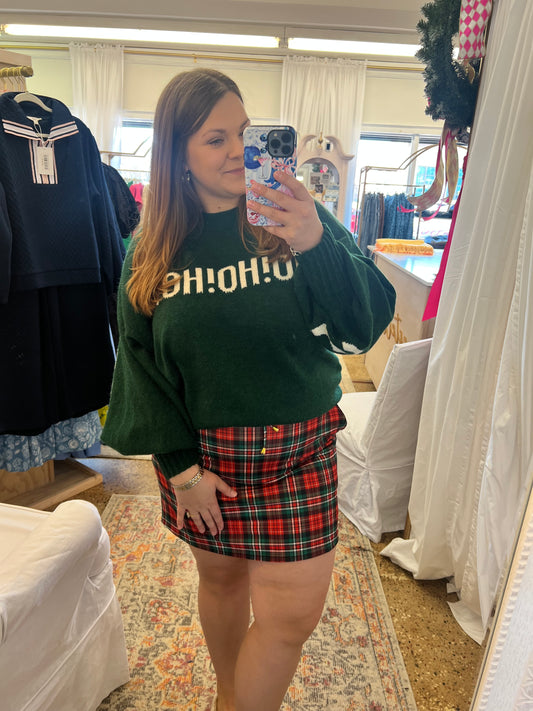 Red Christmas Plaid Skort