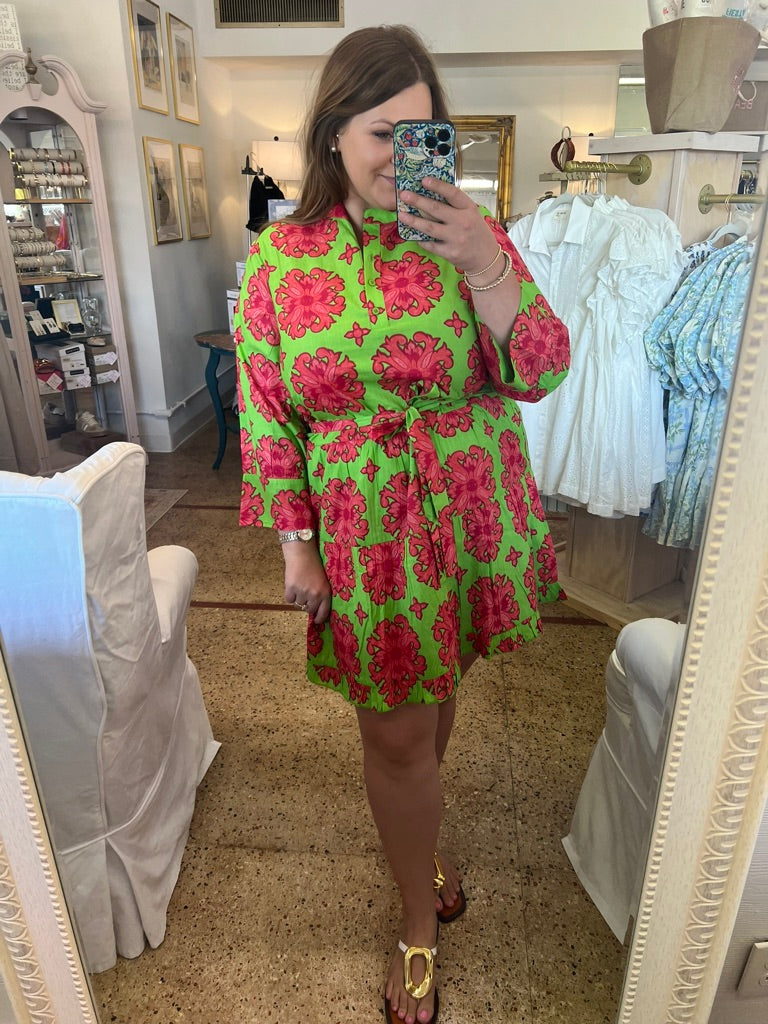 Baroque Tile Pink Dress
