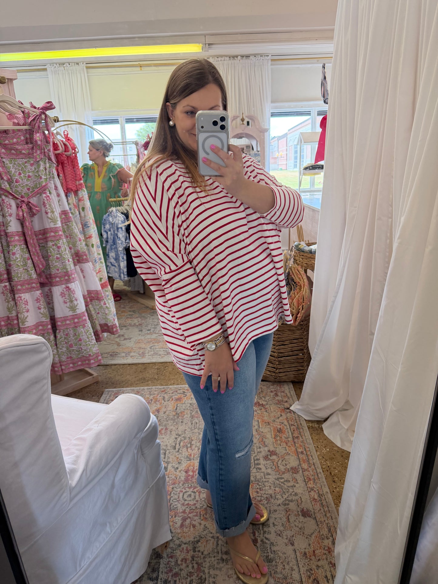 Oversized Stripe Knit Top