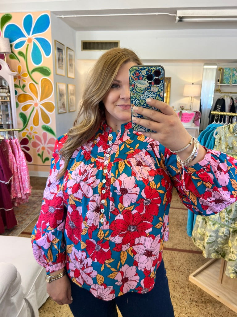 Floral Button Blouse