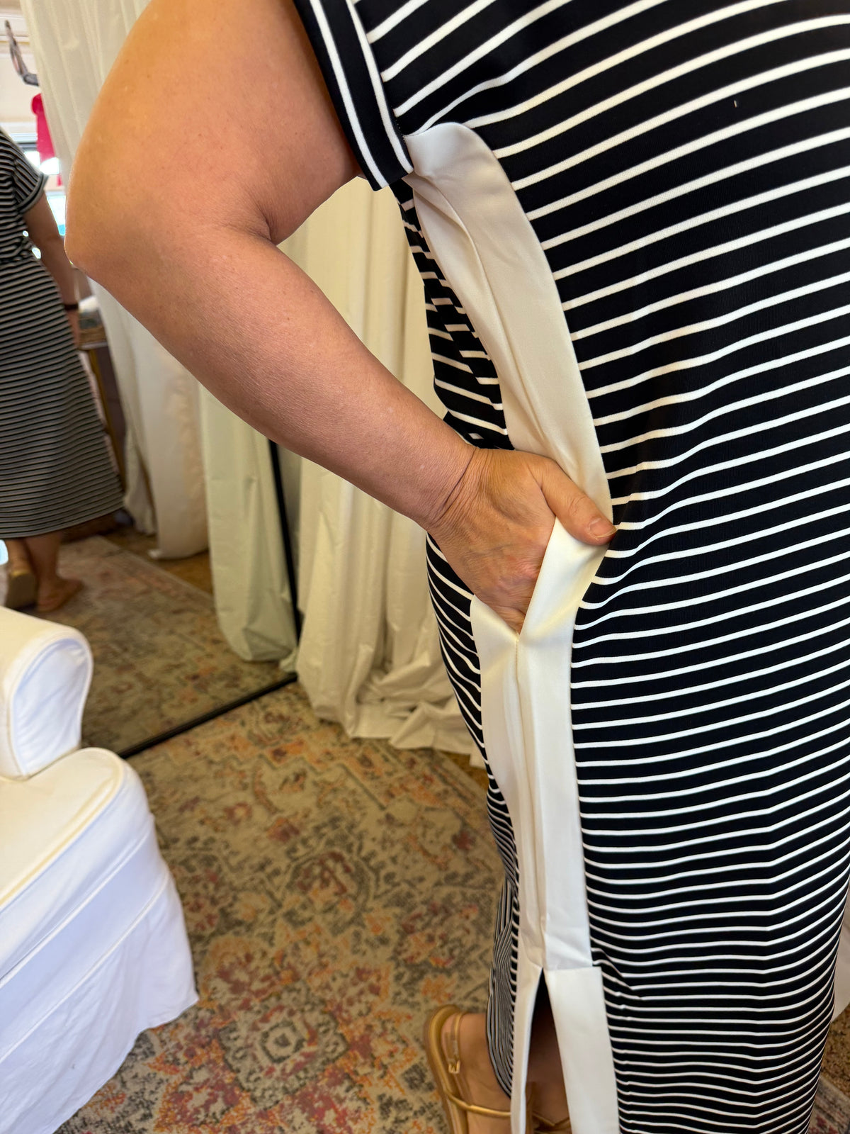 Striped Colorblock Maxi Dress