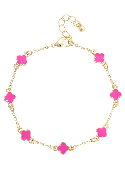 Margaret Pink Clover Bracelet