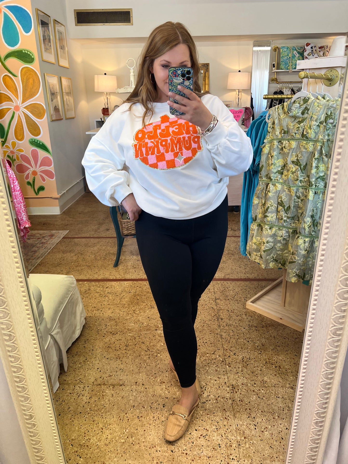 V Front Black Leggings