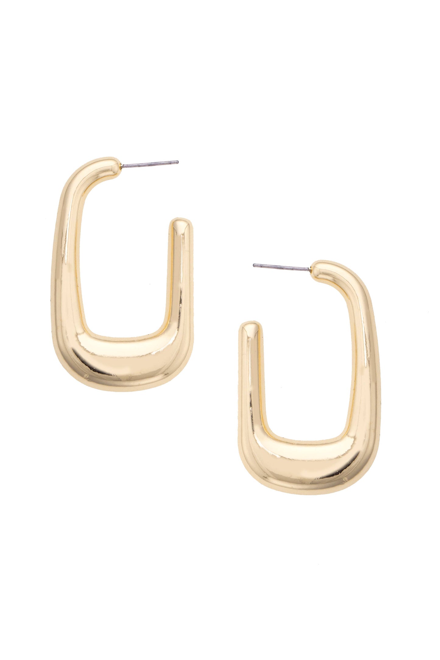 Halston Mod Hoop Earrings in Shiny Gold