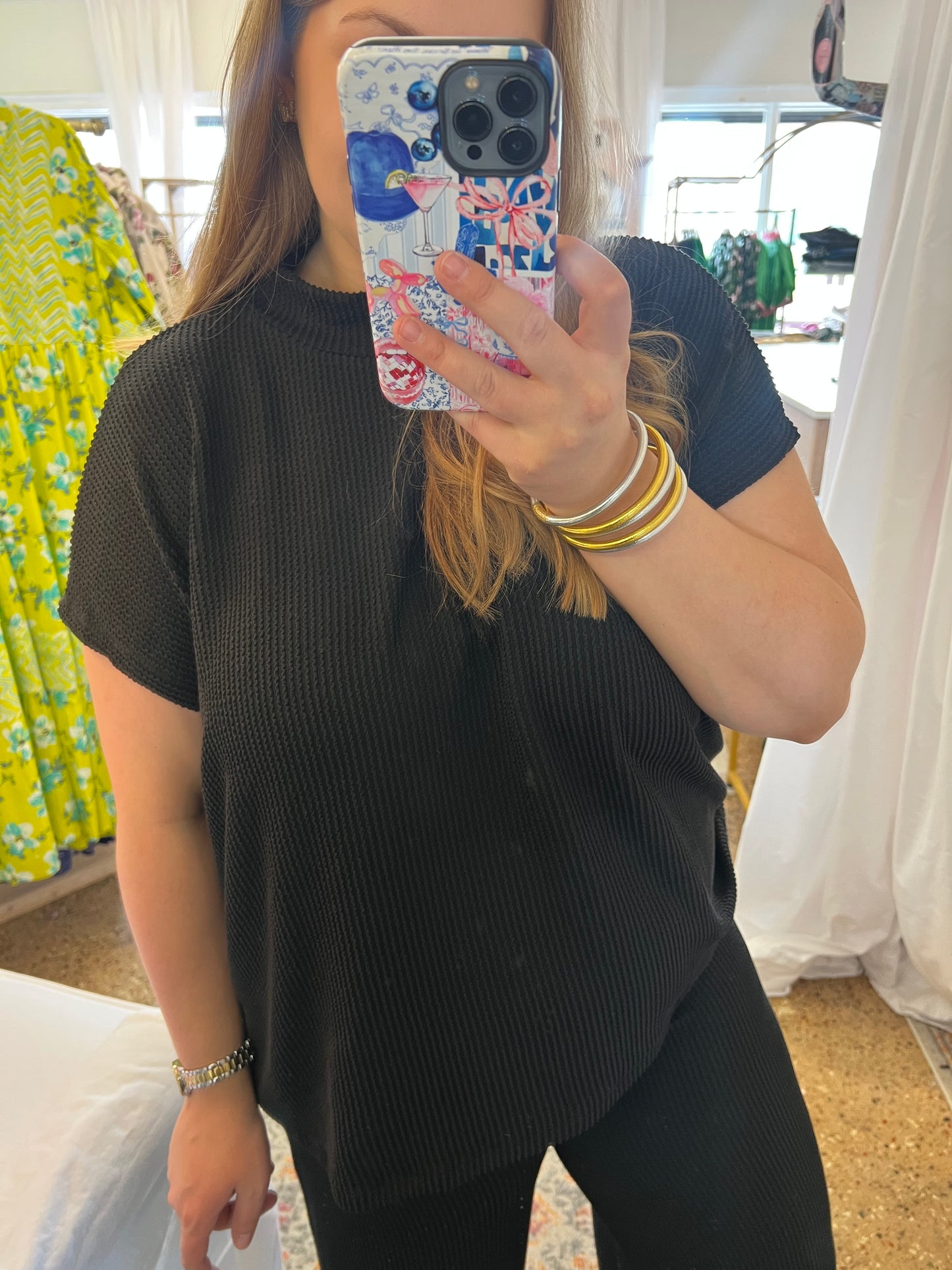 Mock Neck Ribbed Pant Set