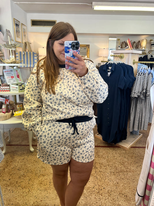 Floral Quilted Short Set