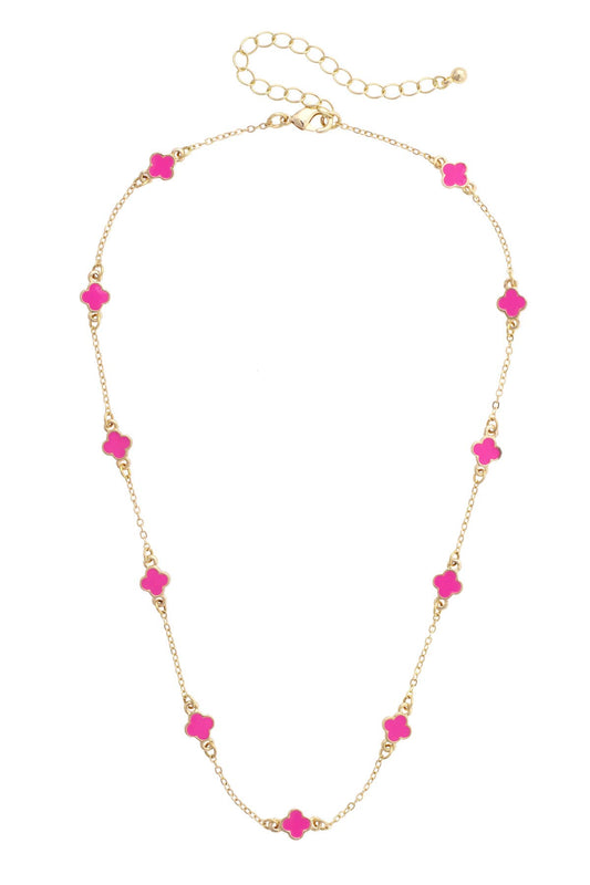 Margaret Pink Clover Necklace