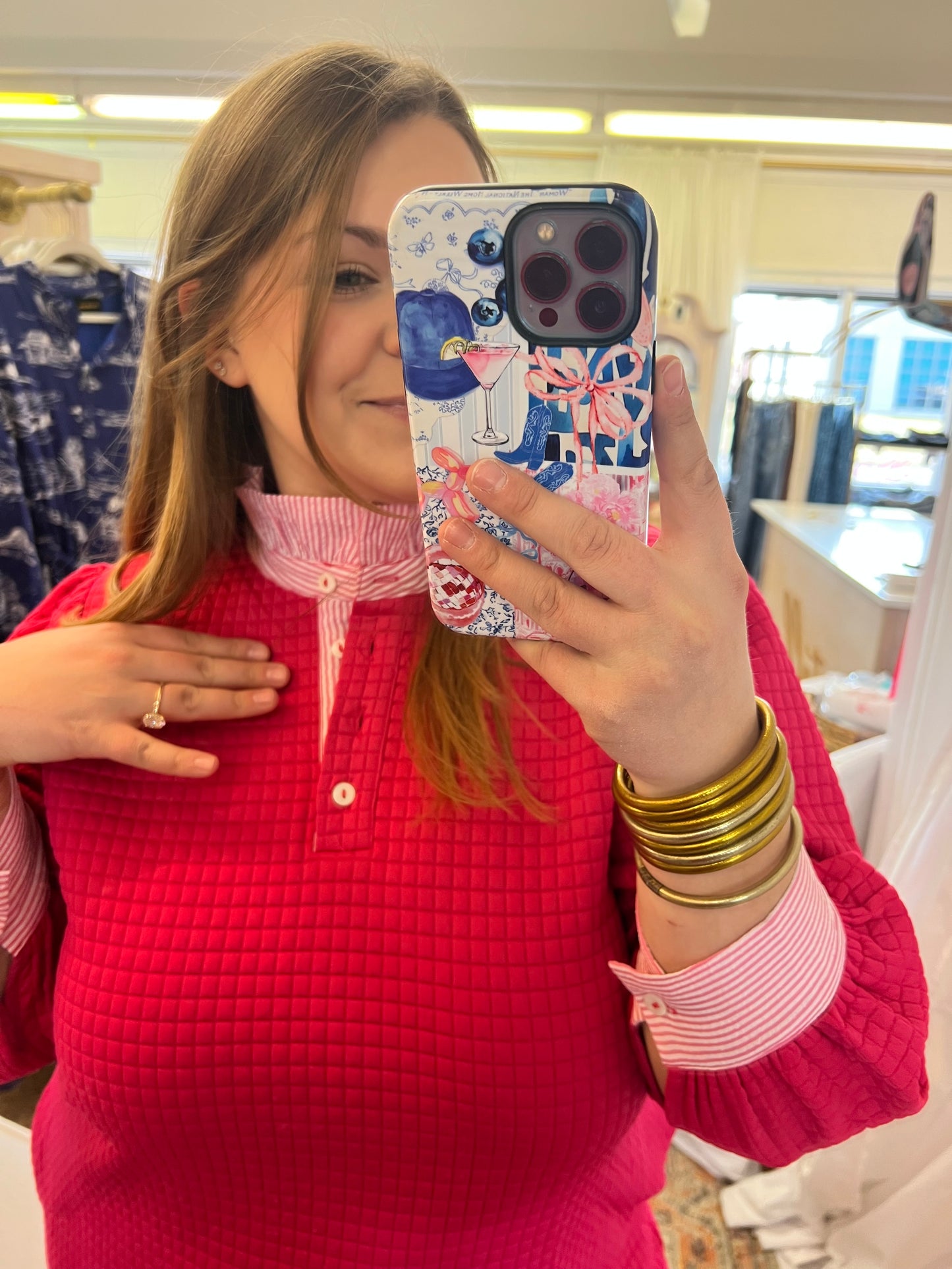 Contrast Quilted Shift Dress