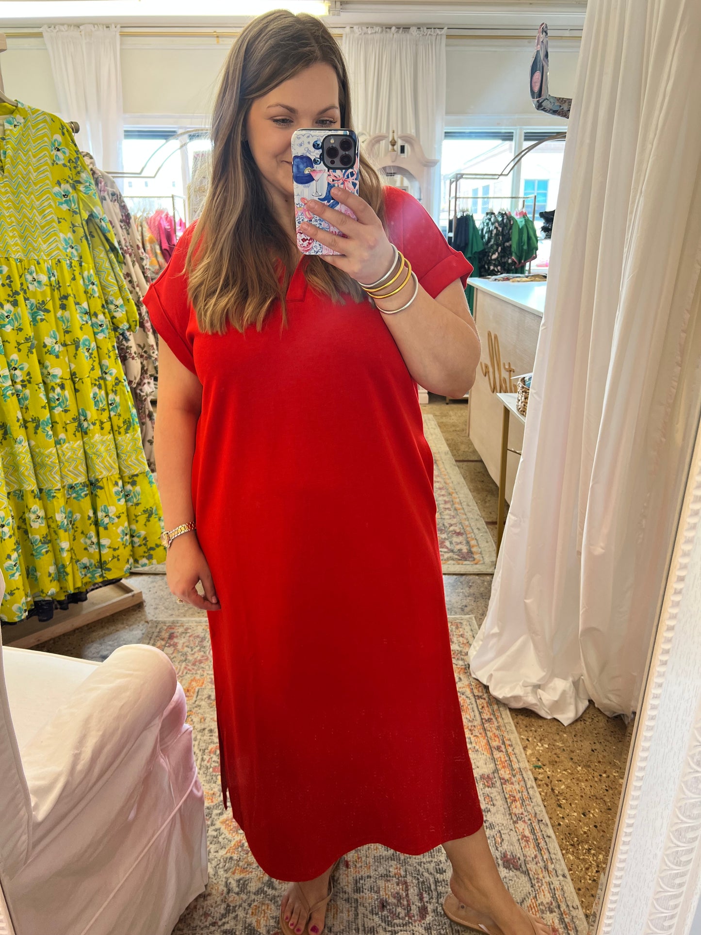Collared Modal V-Neck Dress