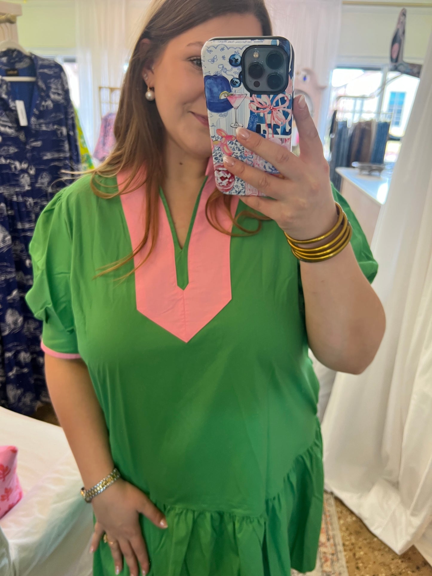 Puff Sleeve Ruffle Hem Mini Dress