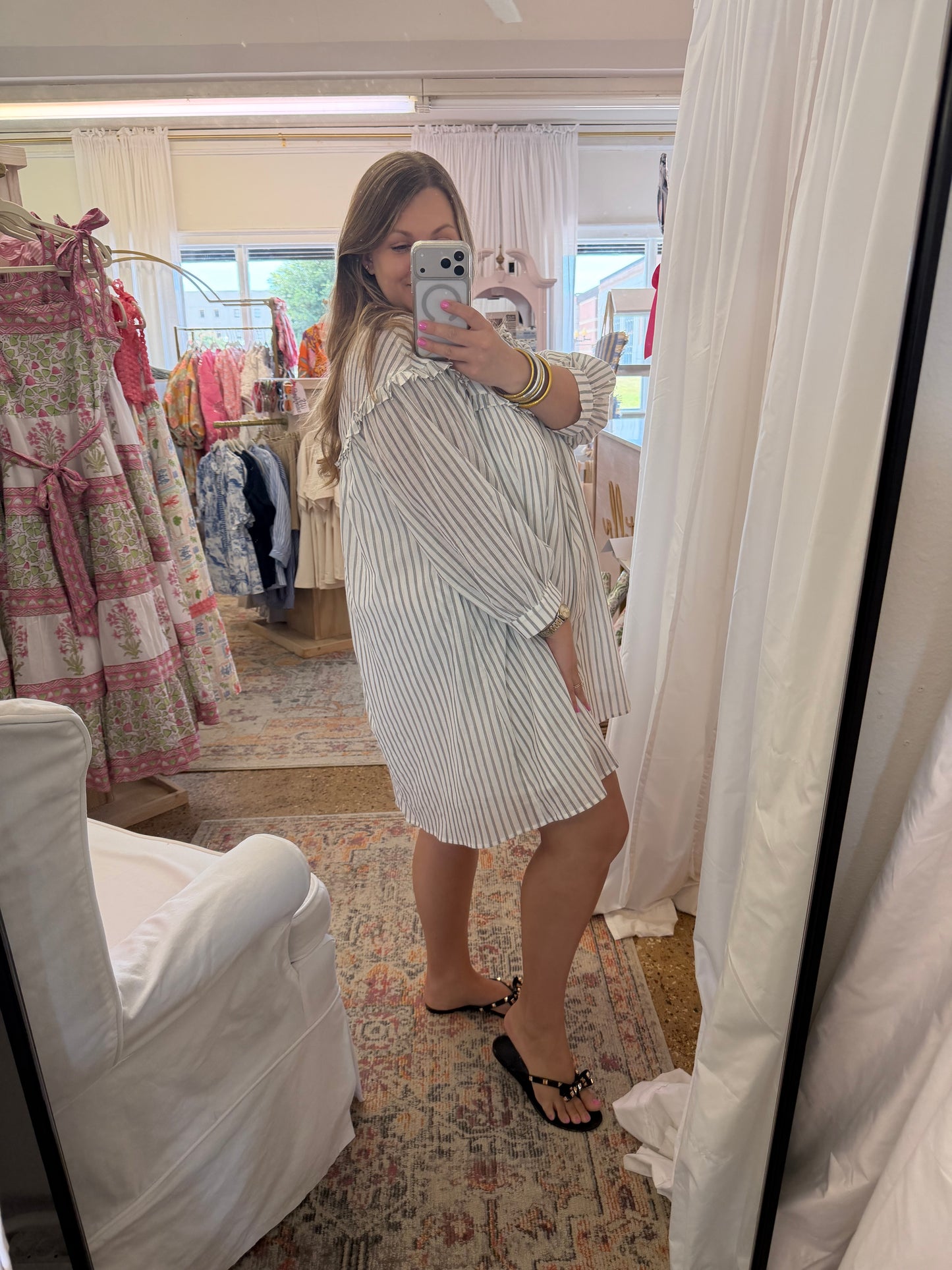 V-Neck Babydoll Mini Dress