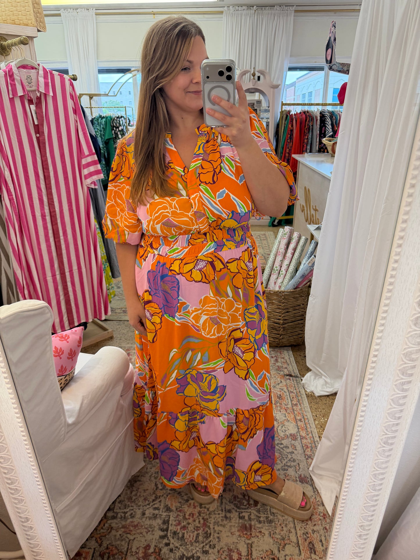 Orange Blossom Maxi Dress 3XL