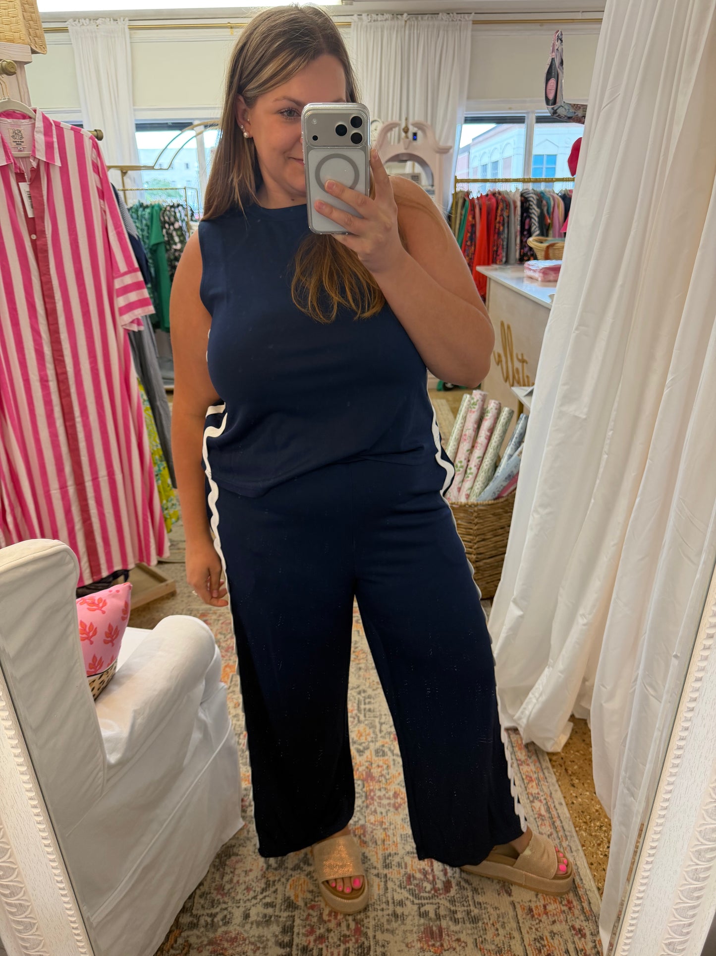 Ric-Rak Trim Knit Pant Set