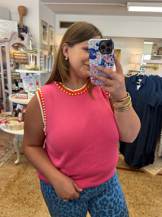 Pink Pearl Sleeveless Sweater