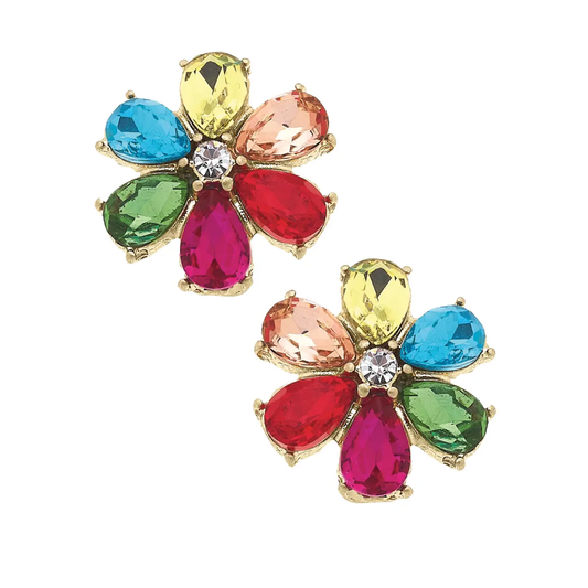 Fiesta Rhinestone Flower Studs