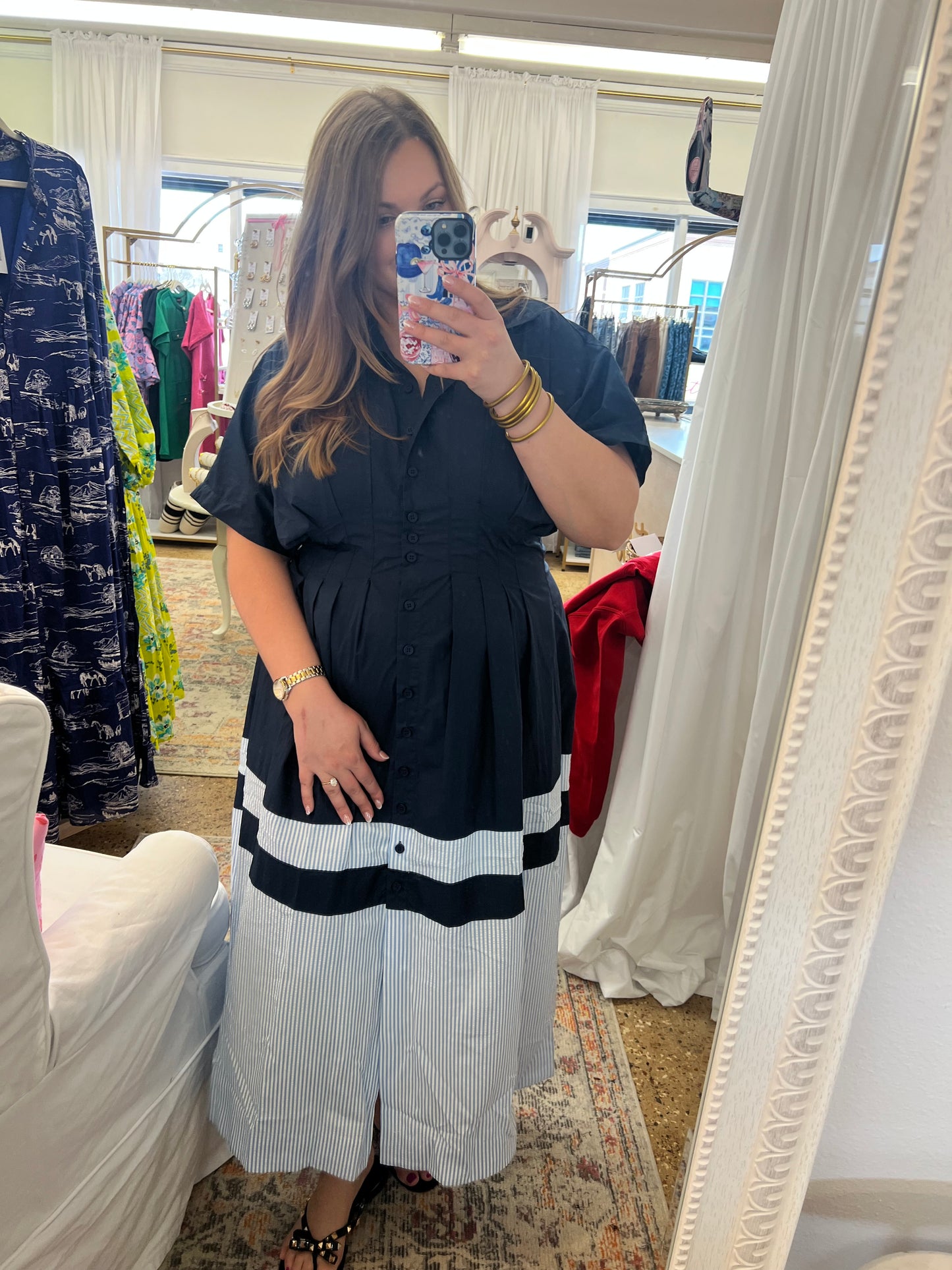 Ruched Waist Detail Midi Dress