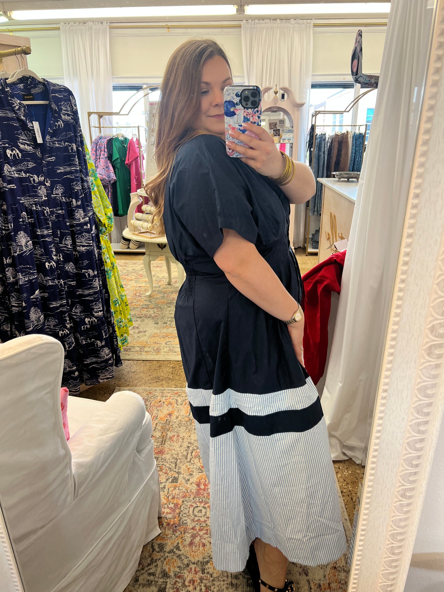 Ruched Waist Detail Midi Dress