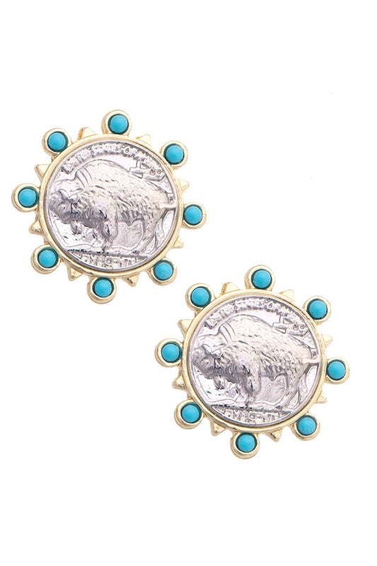 Buffalo Coin Earrings