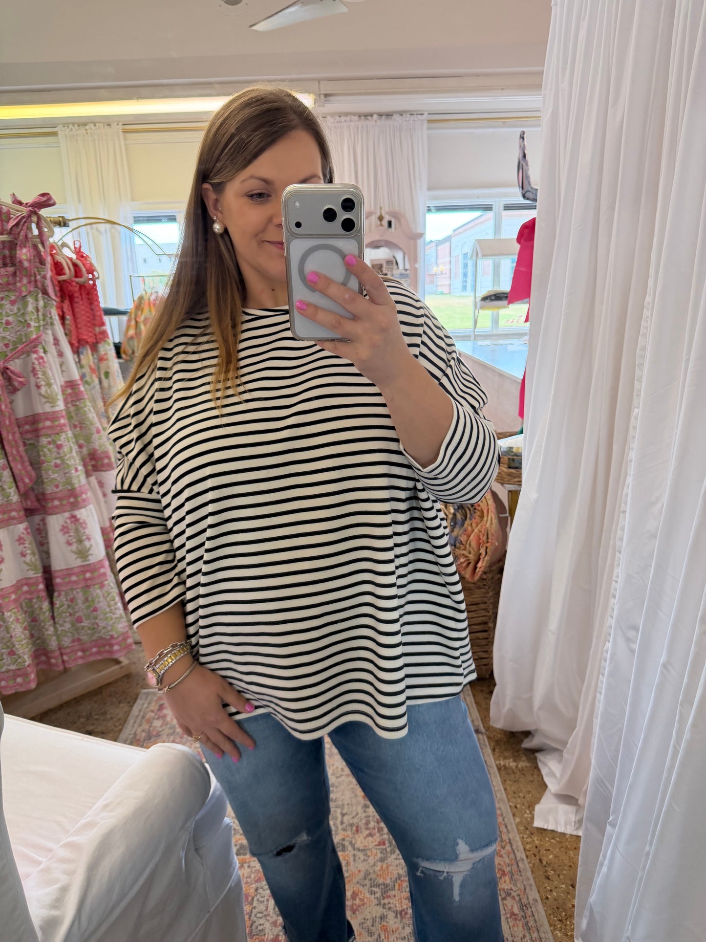 Oversized Stripe Knit Top
