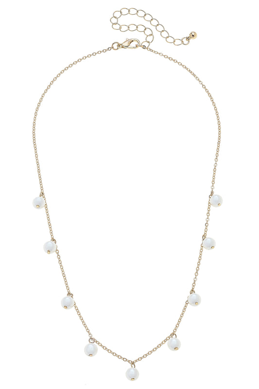 Winslie Pearl Drip Necklace in Ivory