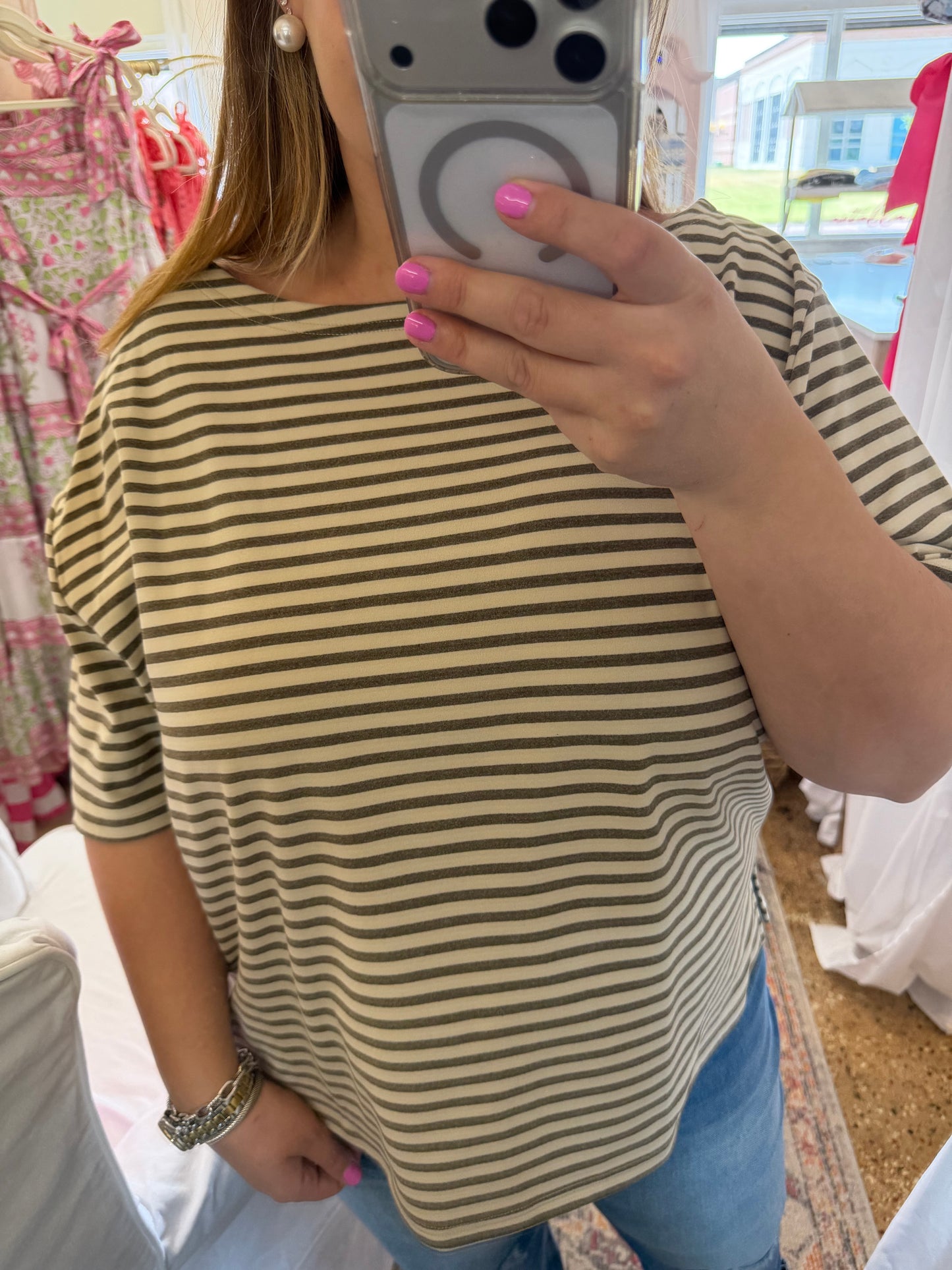 Striped Off Shoulder Top