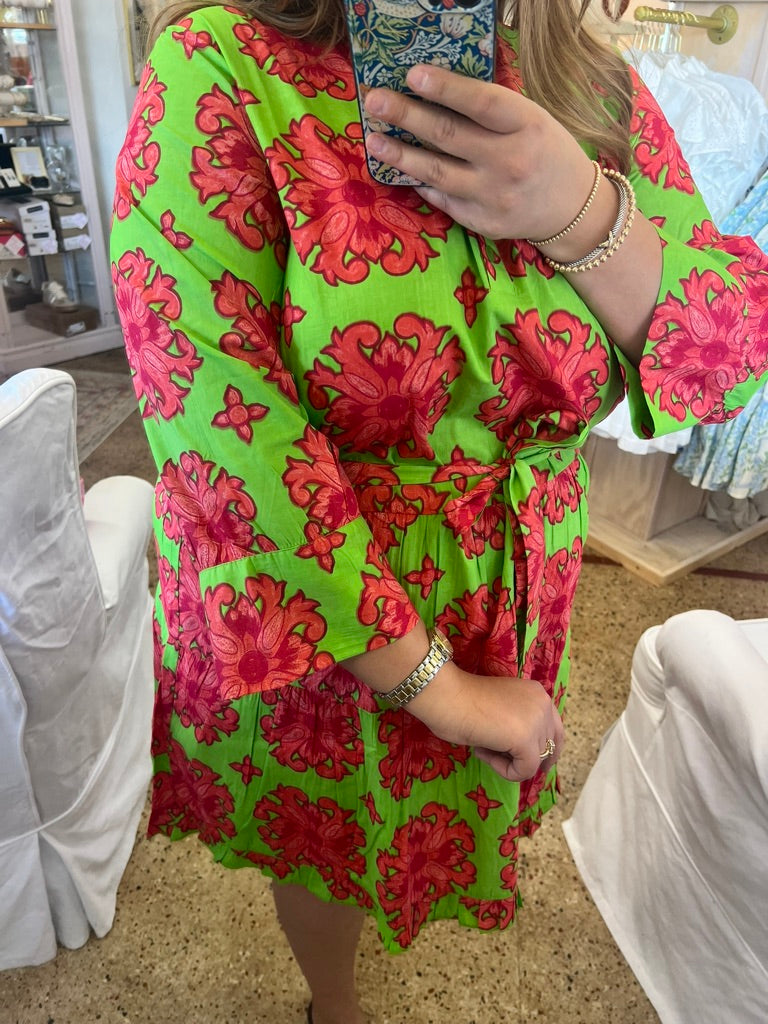 Baroque Tile Pink Dress
