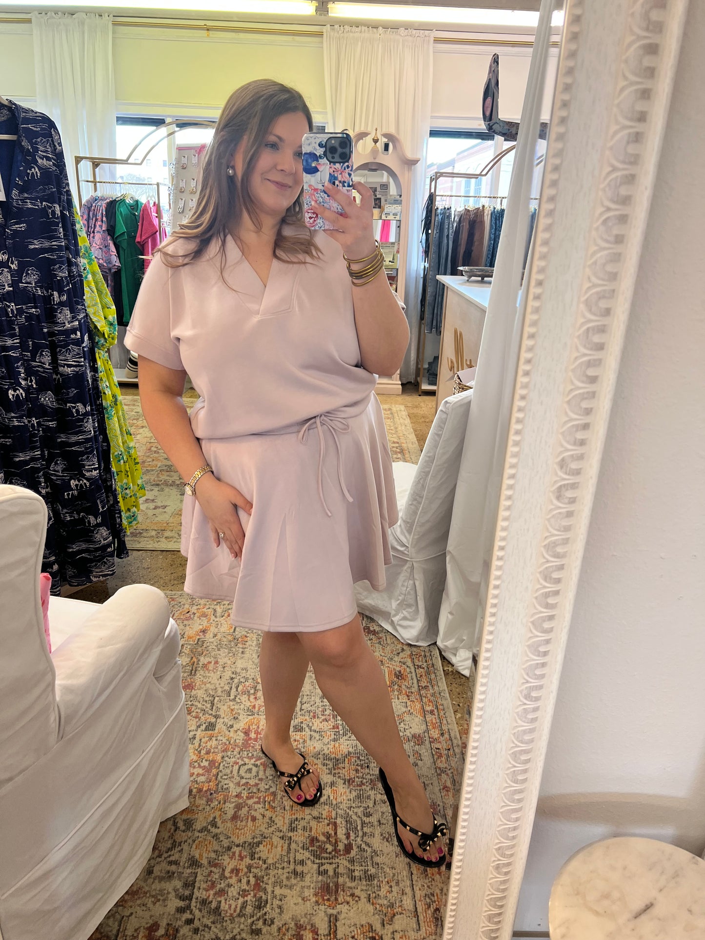 Lilac Scuba Skirt Set