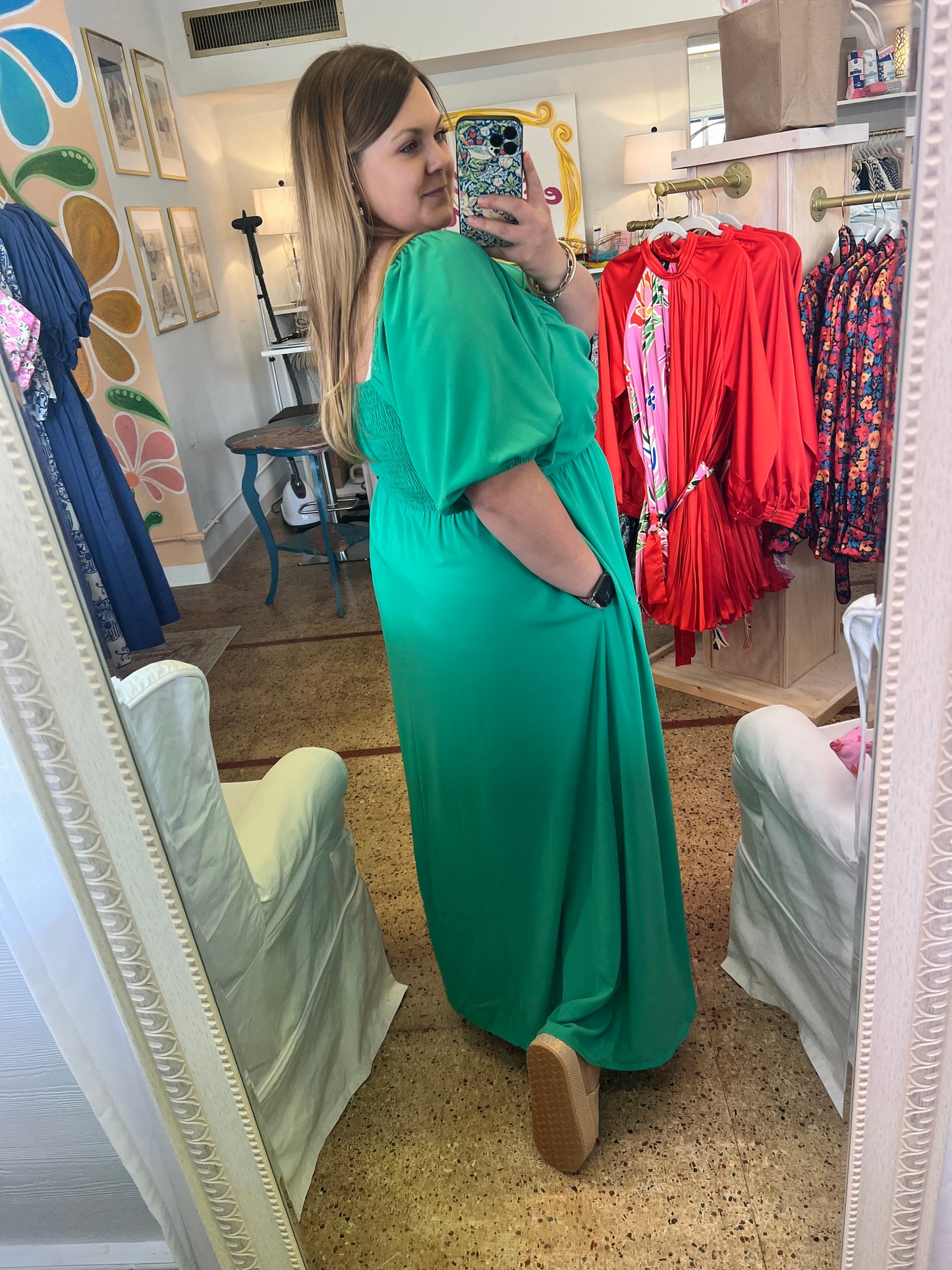 Plus Ruched Front Maxi Dress