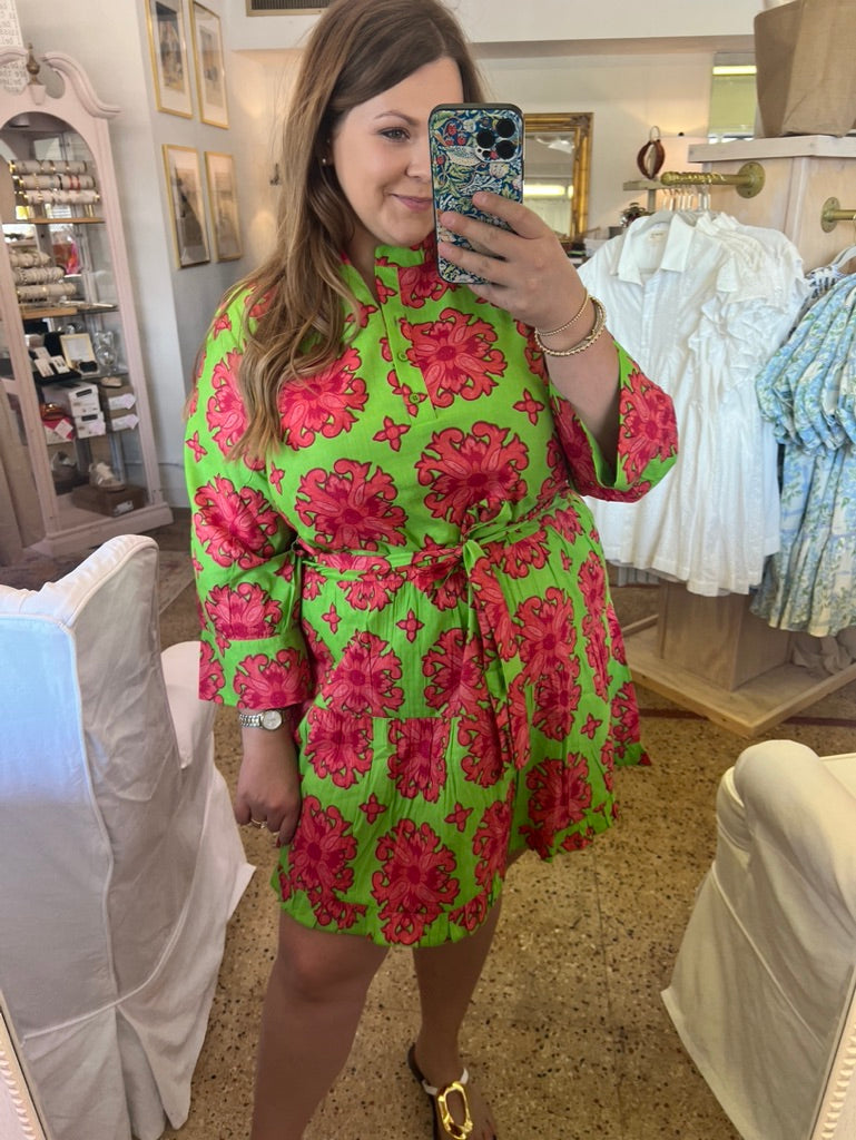 Baroque Tile Pink Dress