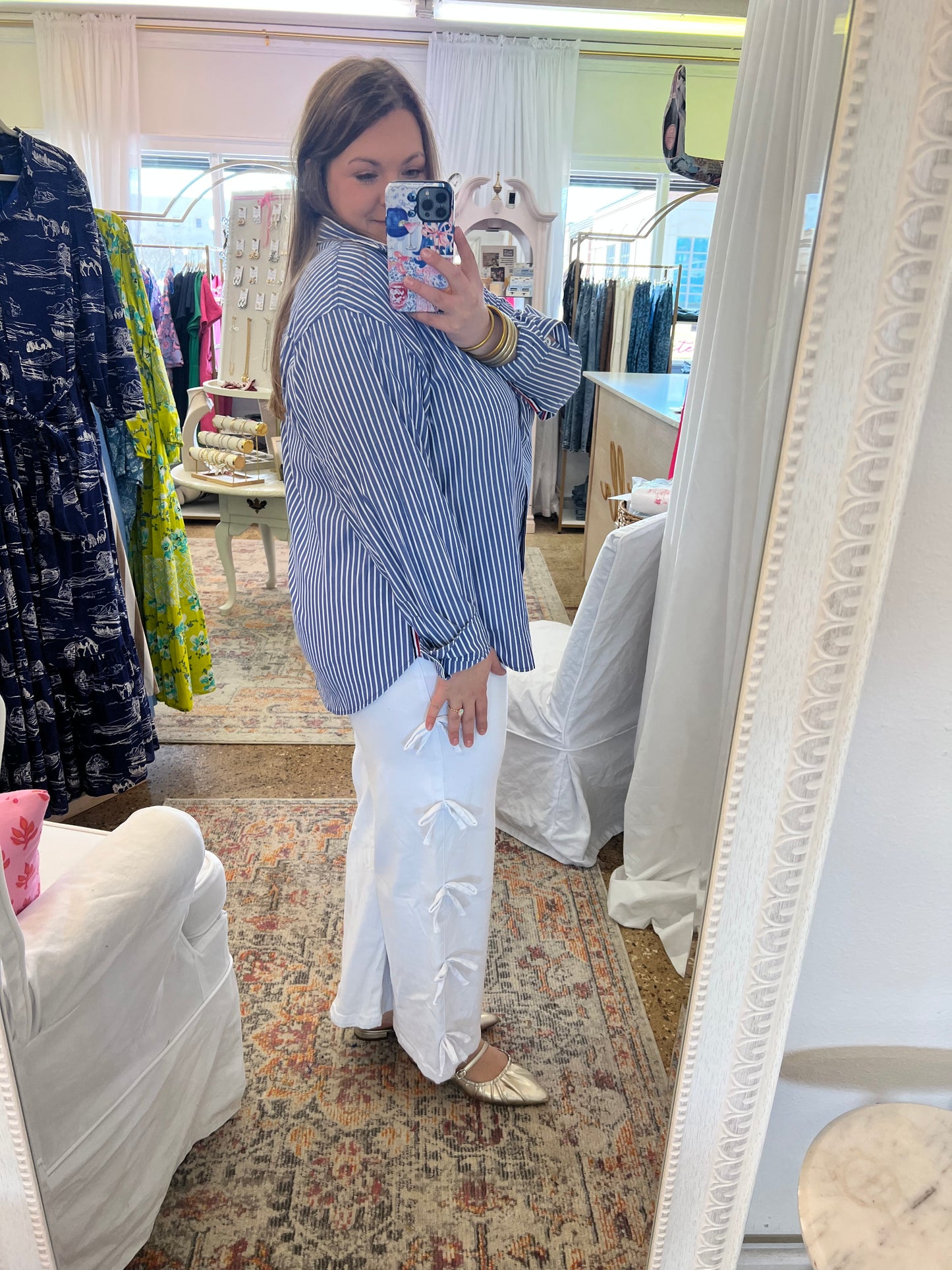 Striped Twill Tape Button Down