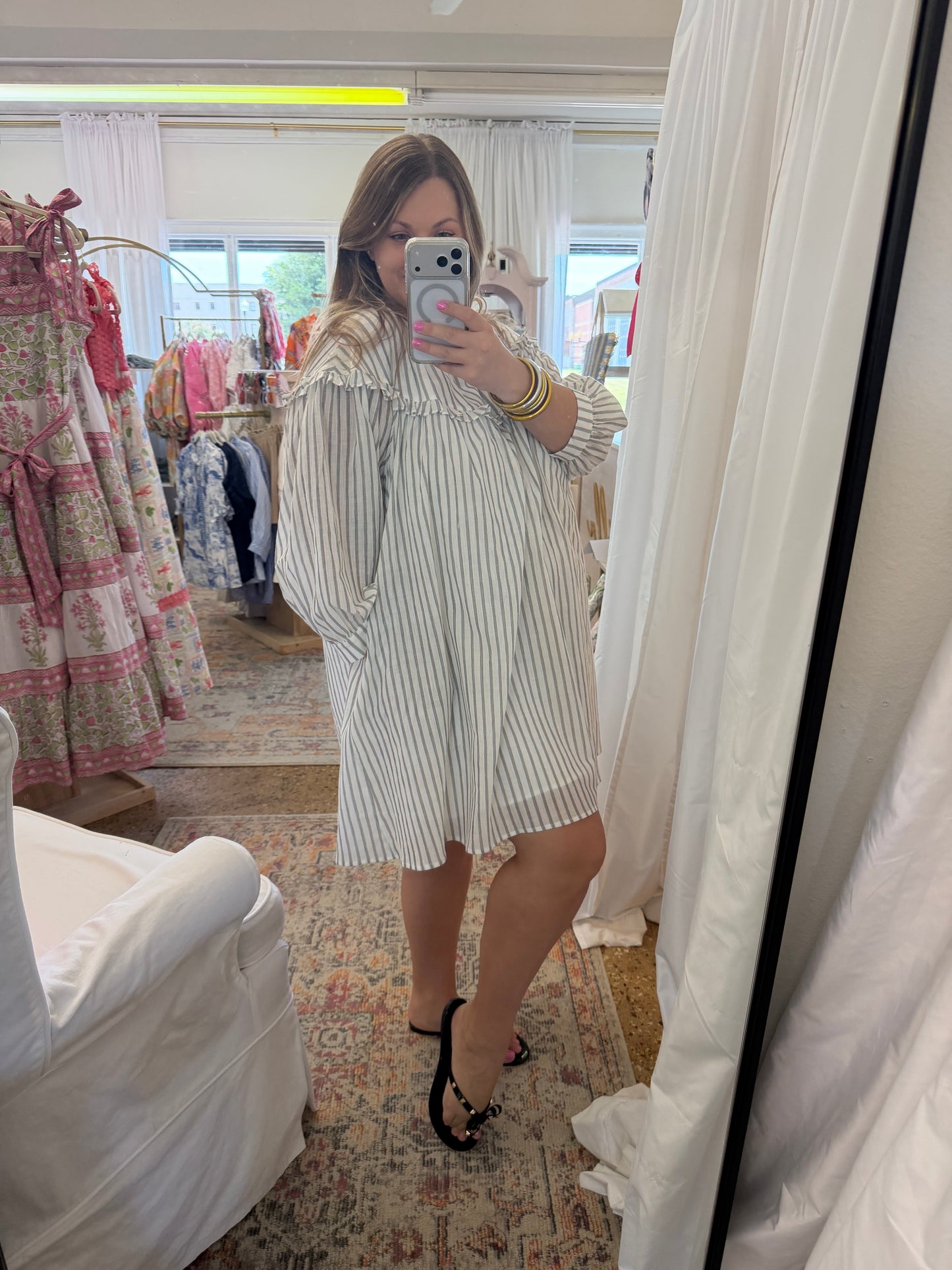 V-Neck Babydoll Mini Dress