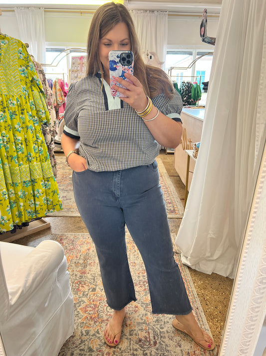 Acid Wash Frayed Hem Jeans