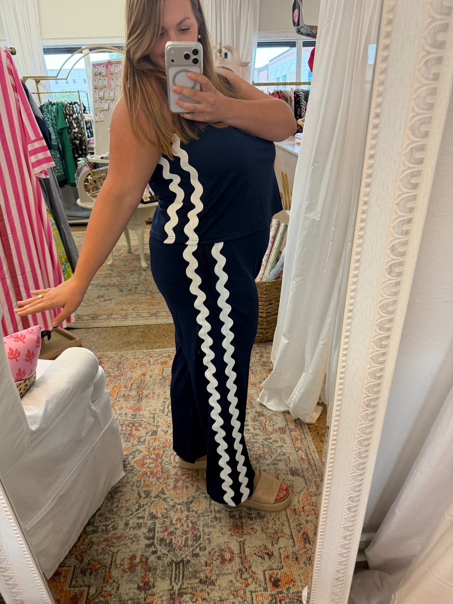 Ric-Rak Trim Knit Pant Set