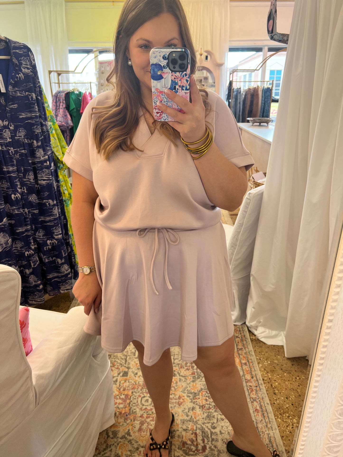 Lilac Scuba Skirt Set