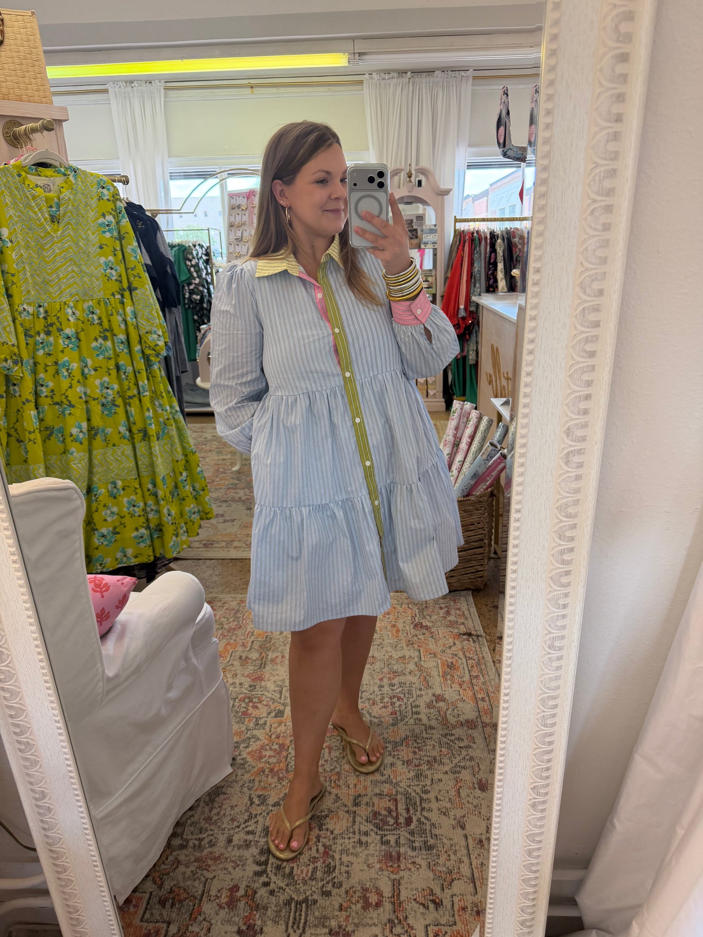 Preppy Pinstripe Mini Dress