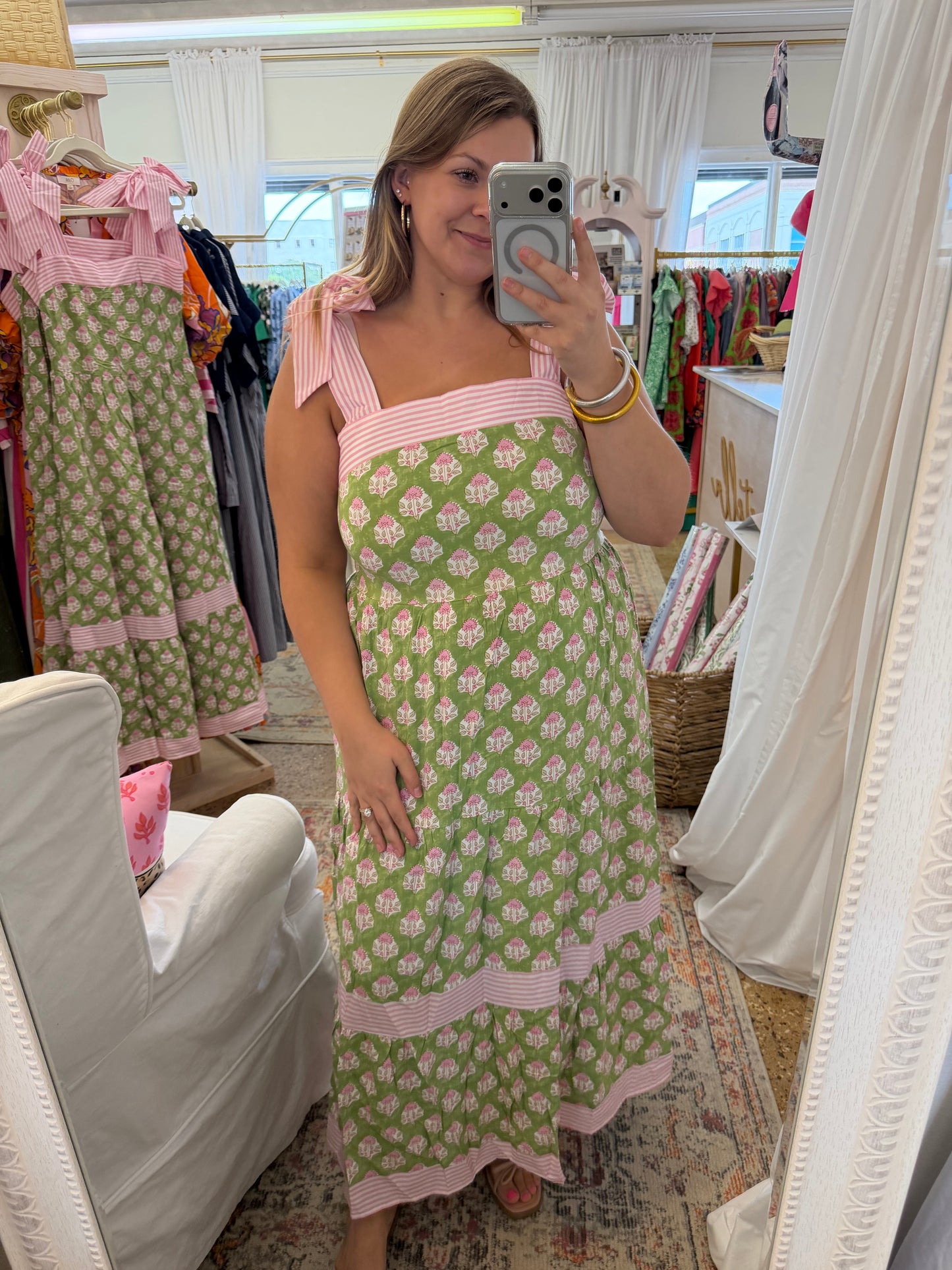 Floral Tie Strap Maxi Dress