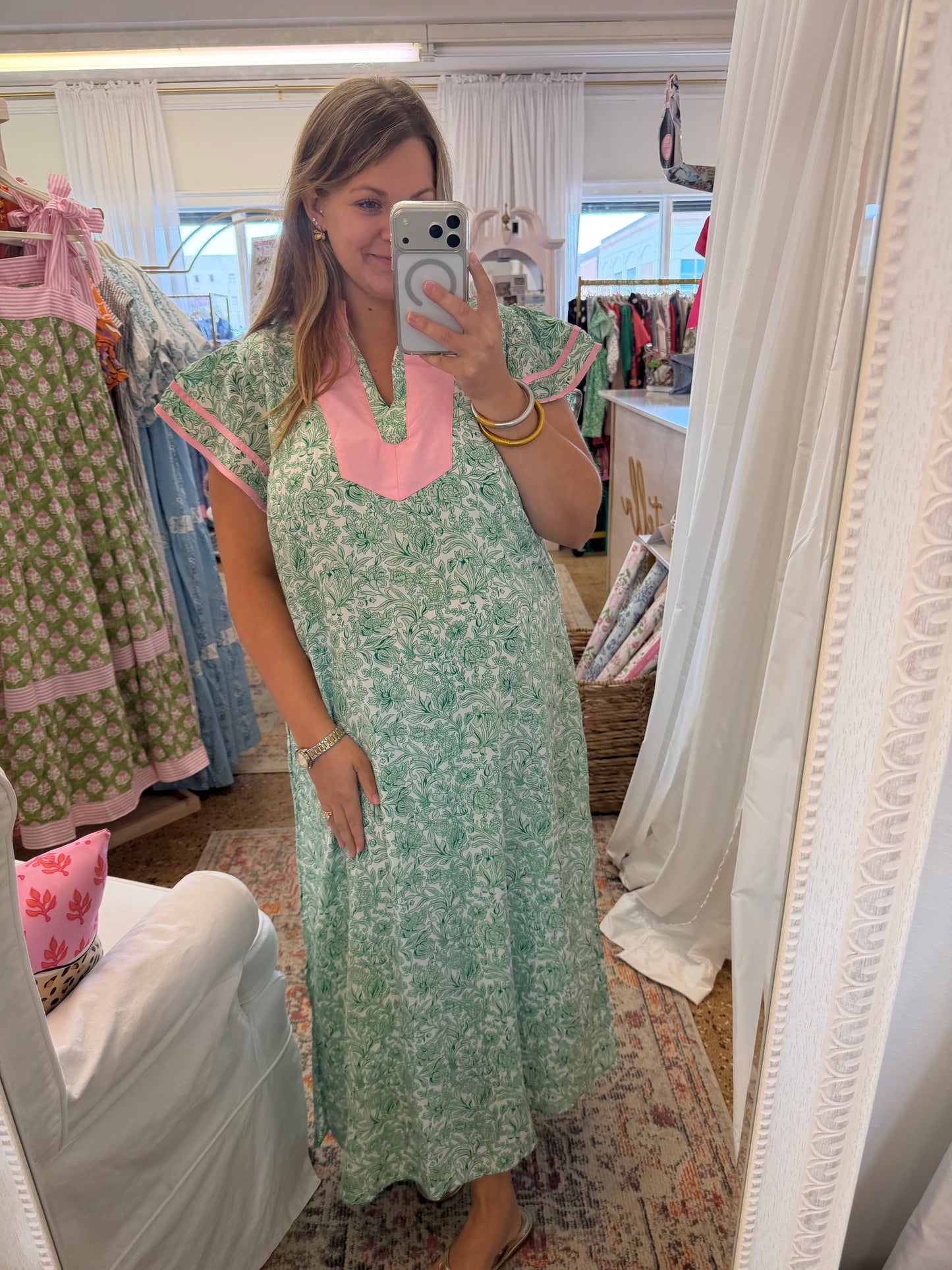 Plus Flutter Sleeve Floral Maxi