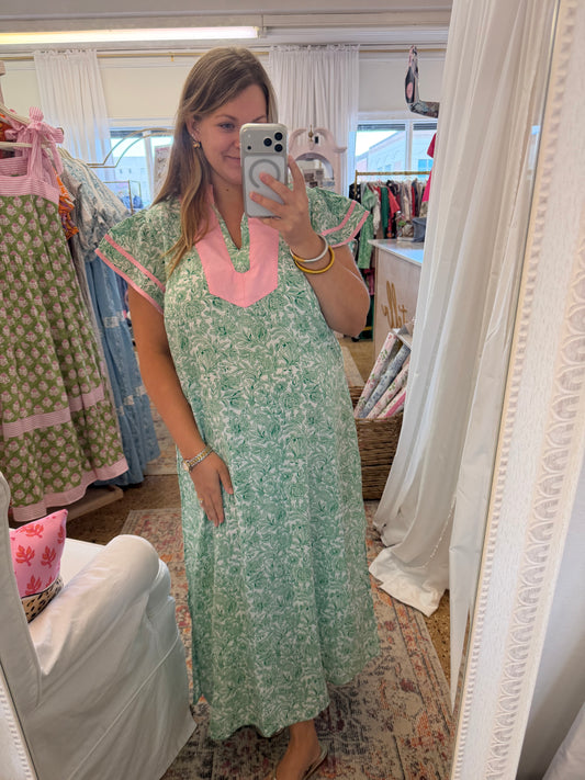 Plus Flutter Sleeve Floral Maxi