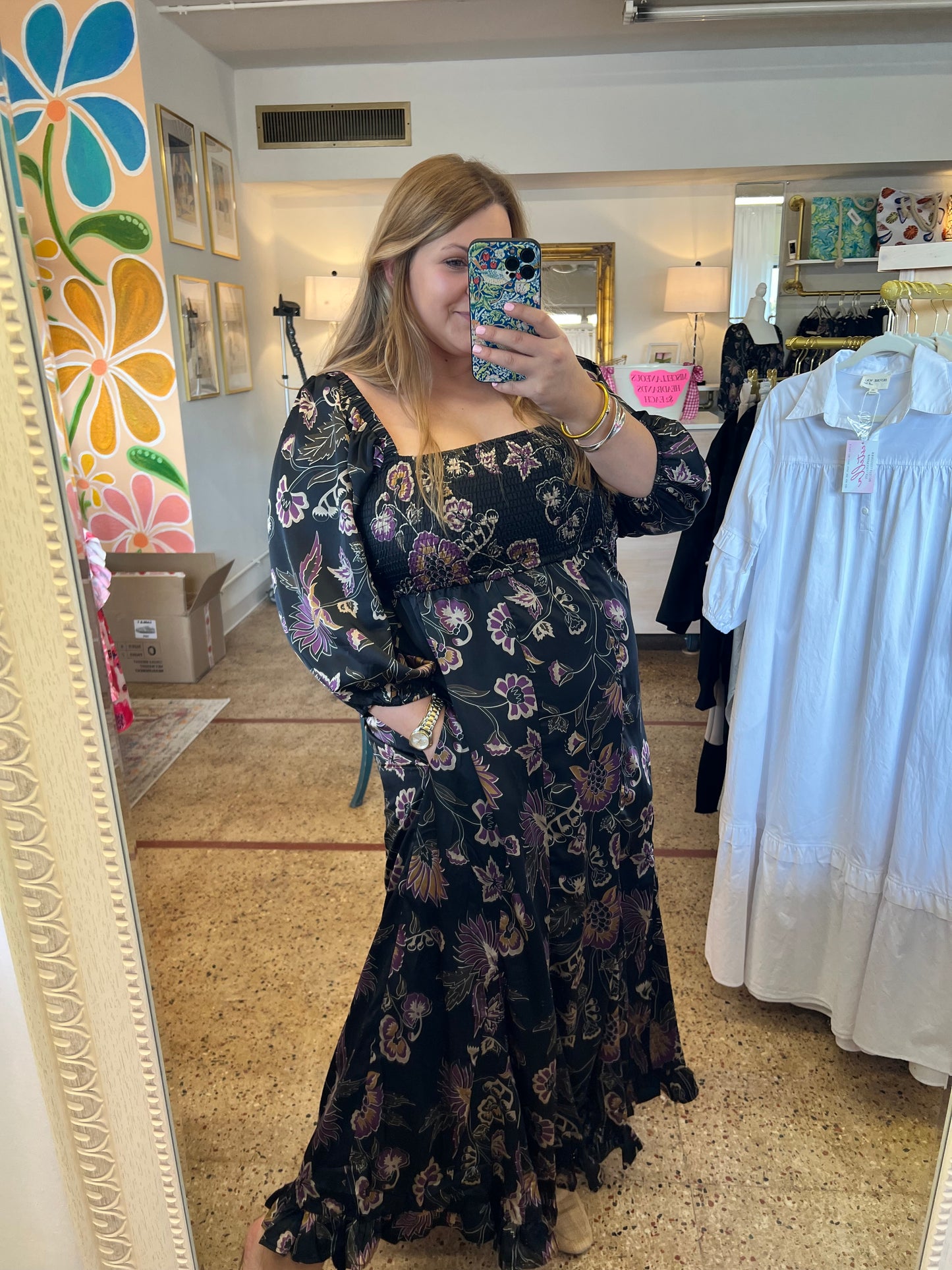 Fall Floral Maxi Dress