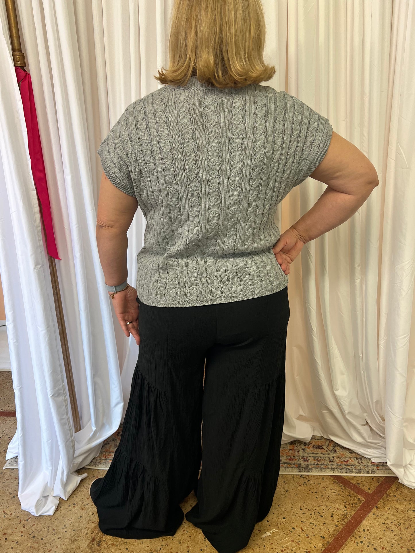Woven Tiered Palazzo Pants