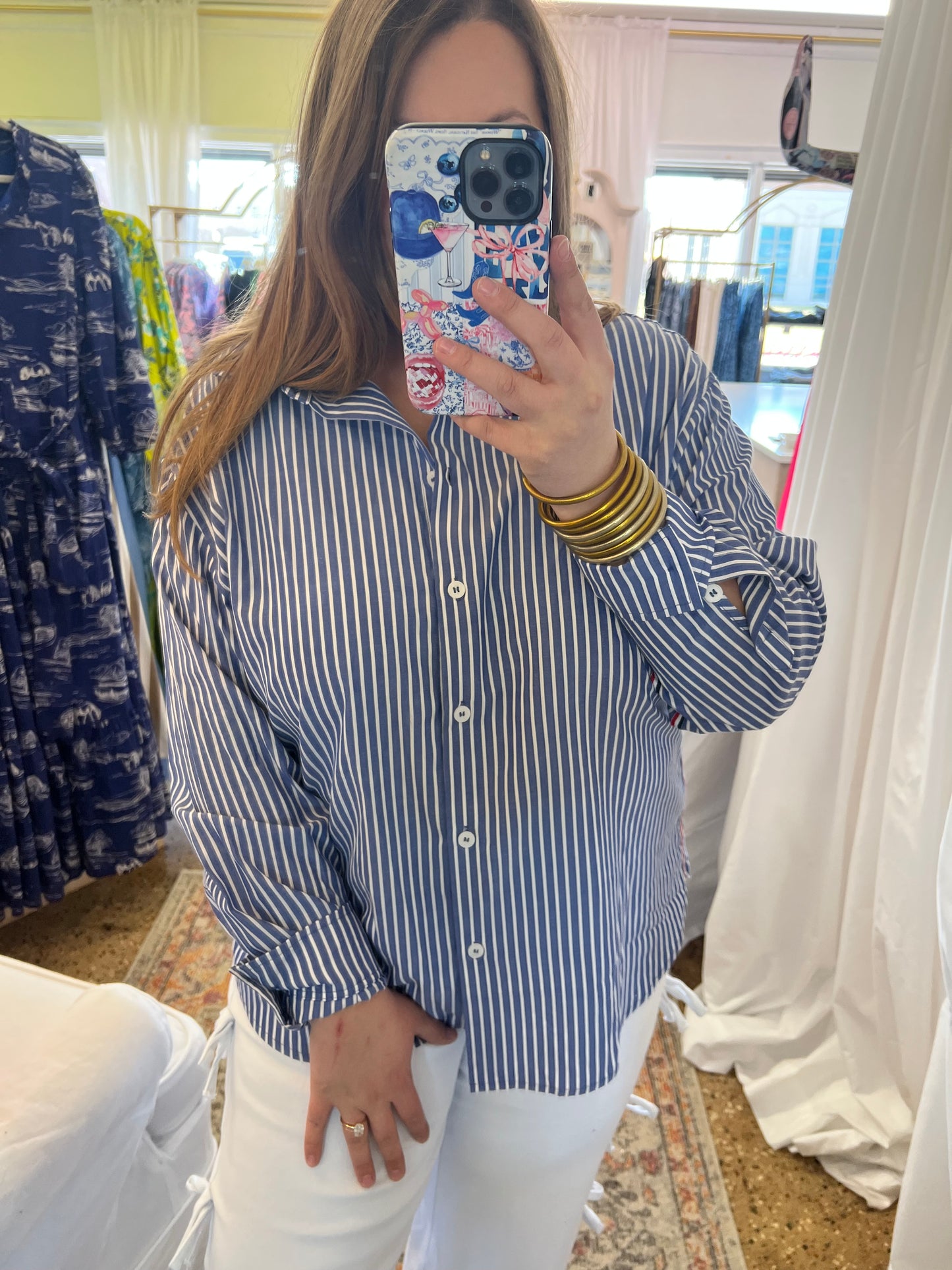 Striped Twill Tape Button Down